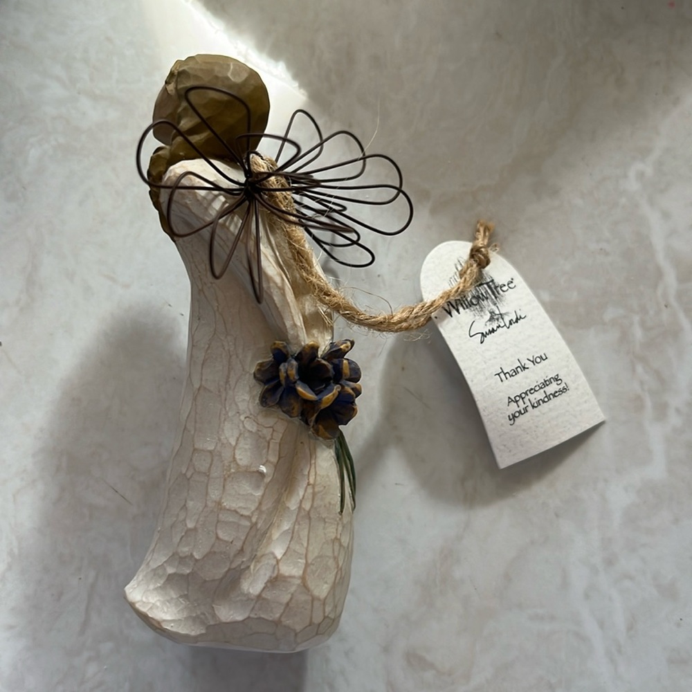 Willow Tree Thank You ornament with original tag, packaging, and box.